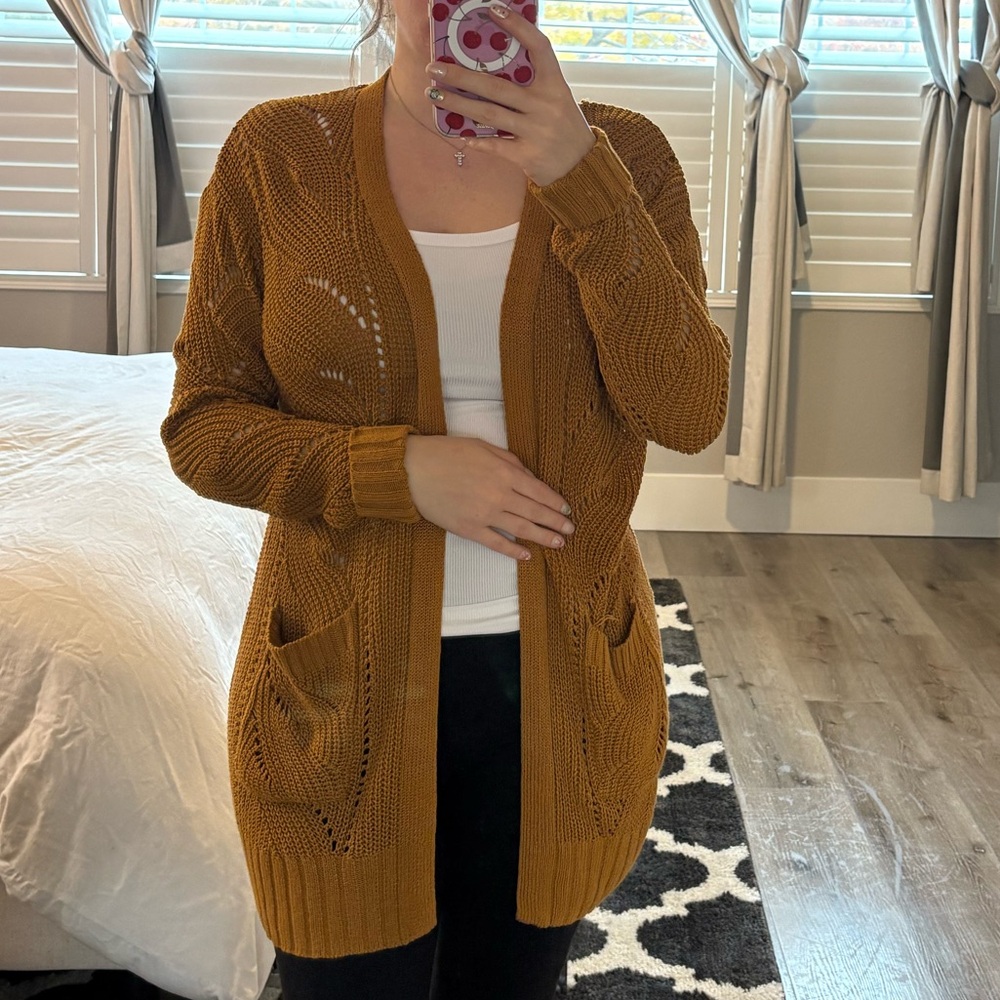 SO Women's Mustard Cardigan Sweater